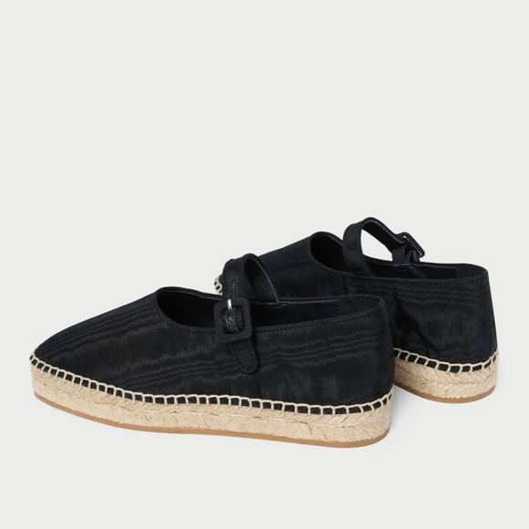 NEW! LOEFFLER RANDALL CLOVER BLACK MOIRE ESPADRILLE MARY JANE SHOES SIZE 7.5 - Picture 4 of 13